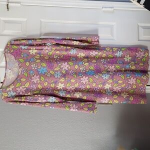 Lularoe Debbie Fitted Tee Shirt Dress 3XL Floral